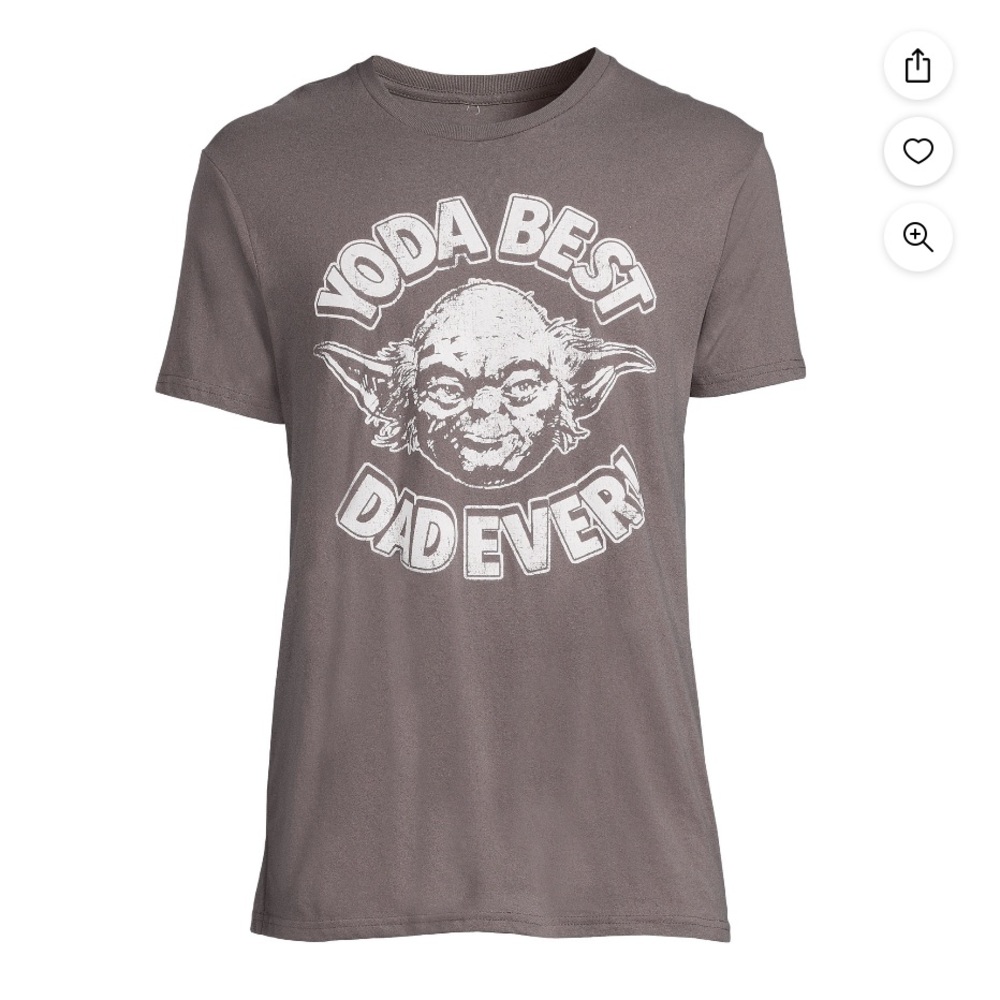 NWT Mens Star Wars Yoda Dad father Gray T-shirt Size Large 42-44